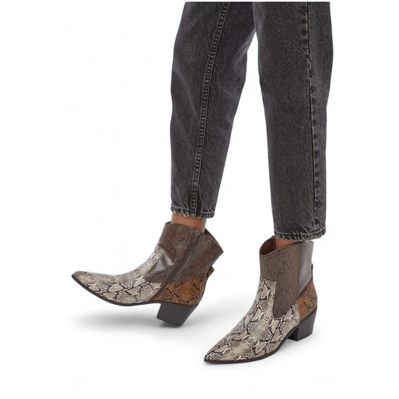 JUSTFAB Women's Violet Western Booties, Violet Brown 7.5 SKU: BS2045608 - Picture 2 of 16